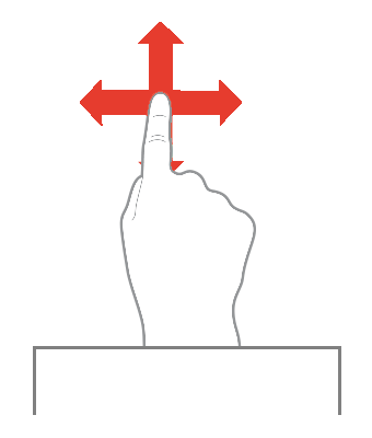 icon showing how to rotate in the 360 scene on a touch surface