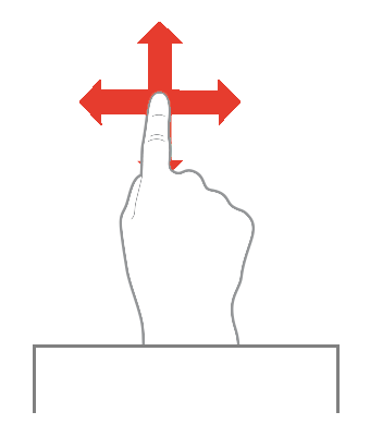 icon showing how to rotate in the 360 scene on a touch surface
